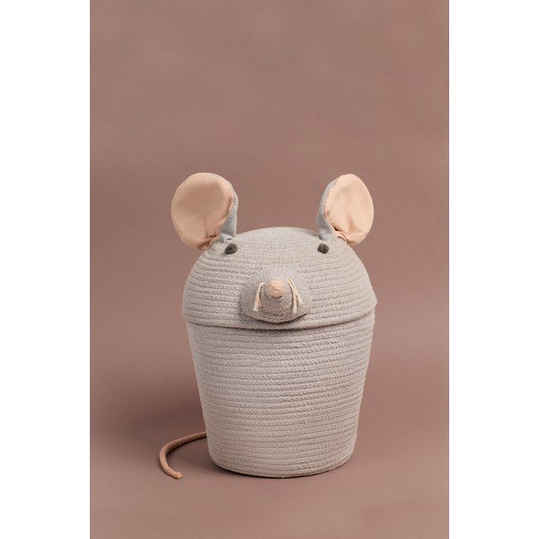 Сива текстилна детска кошница за играчки ø 25x30 cm Renata the Rat – Lorena Canals-image-4