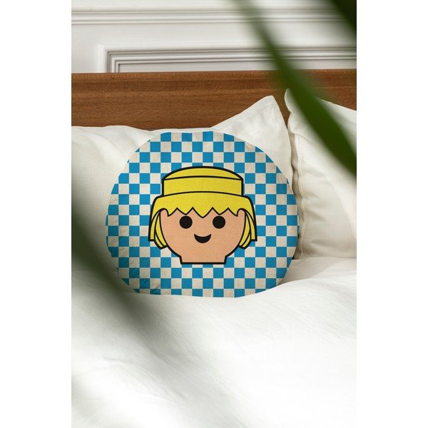 Детска възглавница със смес от лен Checkerboard – Playmobil-image-1
