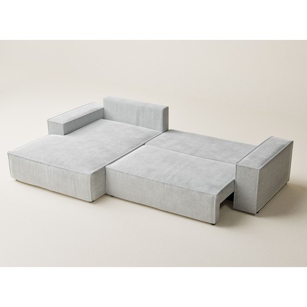 Светлосив шенилов сгъваем/с място за съхранение ъглов диван (ляв ъгъл) Maze – Maison de Rêve-image-3