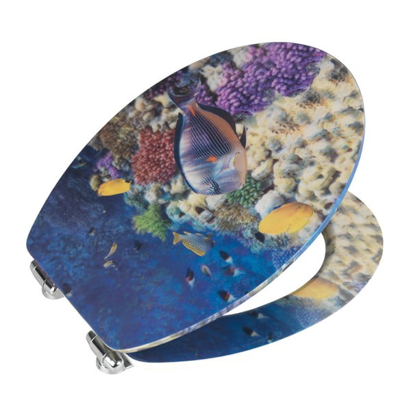 Тоалетна седалка с 3D изображение и лесно затваряне Bellevue, 44,5 x 38 cm Fish - Wenko-image-1