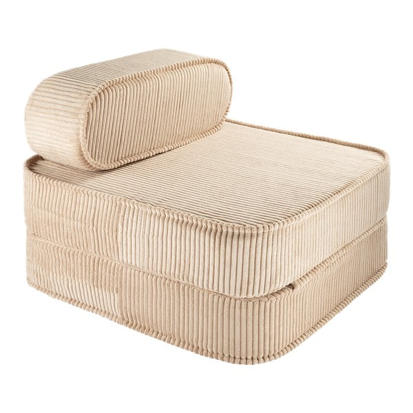 Светлокафяв детски стол от рипсено кадифе Flip – Wigiwama