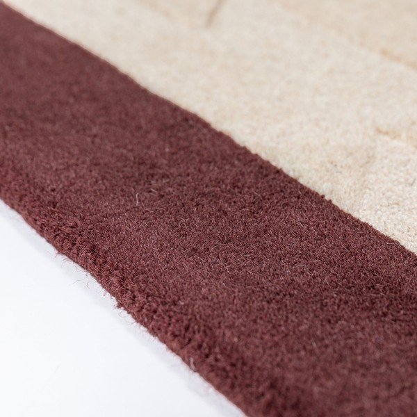 Бордо/в естествен цвят ръчно изработена вълнена пътека 60x230 cm Apex Border Wool – Flair Rugs-image-3