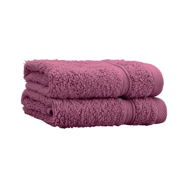 Тъмнорозови памучни кърпи в комплект от 2 бр. от тери 30x30 cm Zero Twist – Catherine Lansfield