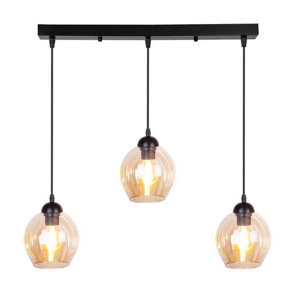 Черна висяща лампа със стъклен абажур 14x70 cm Aspa - Candellux Lighting-image-4