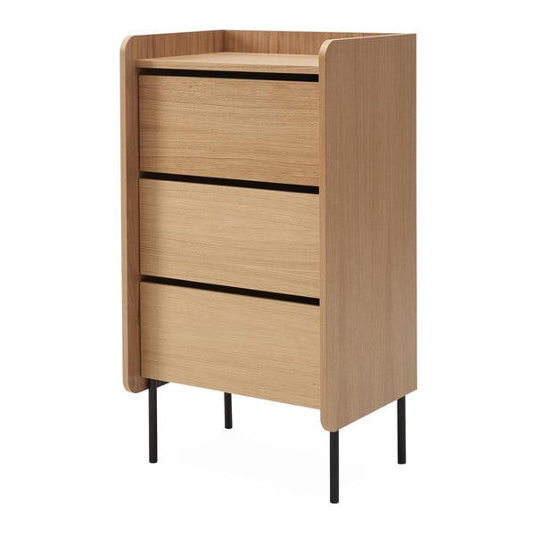 Висок скрин от дъбова дървесина в естествен цвят 60x108,5 см Wrap - Bonami Selection-image-2