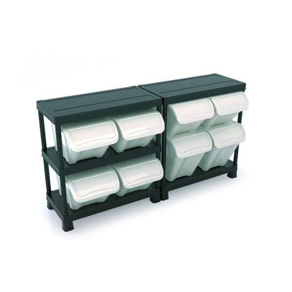 Бяла пластмасова кутия за съхранение с капак 55x39x32 cm All In Box – KIS-image-1