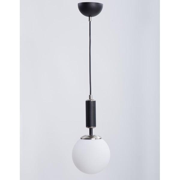 Черно-бяла висяща лампа със стъклен абажур ø 15 cm Hector - Squid Lighting