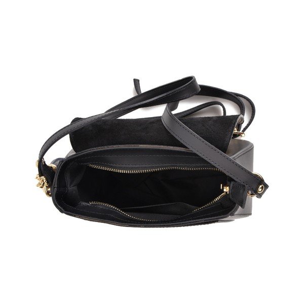 Черна кожена чанта Sicilia - Mangotti Bags-image-4