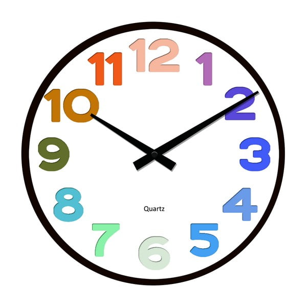 Стъклен часовник Цветна номерация, 34 cm - Postershop