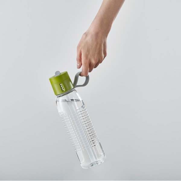 Зелена спортна бутилка с брояч за пълнене, 750 ml Dot Active - Joseph Joseph-image-1