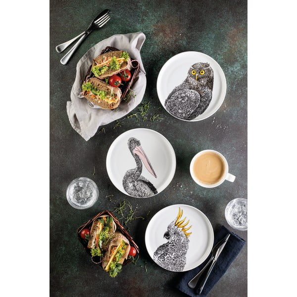 Бяла порцеланова чиния Marini Ferlazzo Сова, ø 20 cm - Maxwell & Williams-image-3