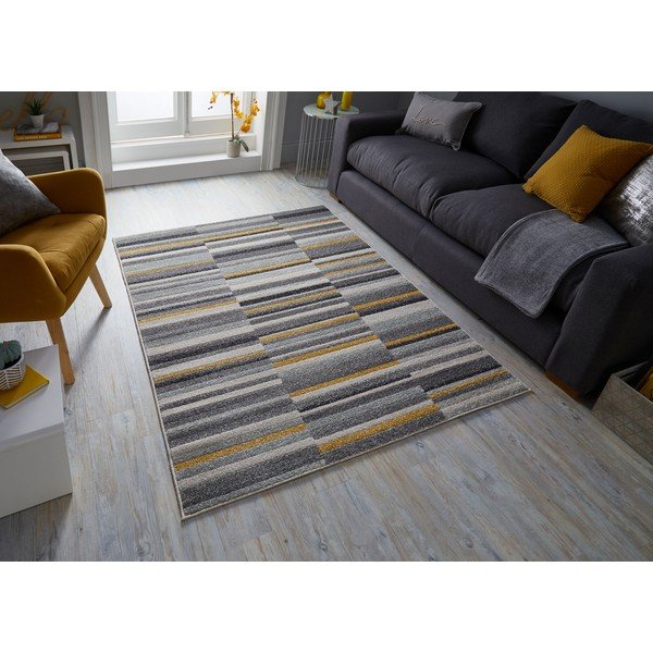 Сив и жълт килим Urban Lines, 200 x 275 cm - Flair Rugs-image-4