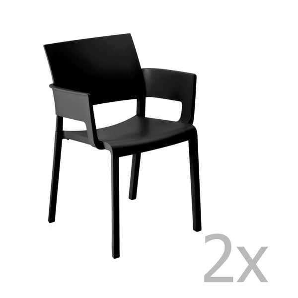 Комплект от 2 черни градински стола Fiona - Resol
