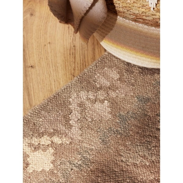 Светлосиня и бежова двустранна ръчно изработена вълнена пътека 60x190 cm Kamal Dune – Nouristan-image-4