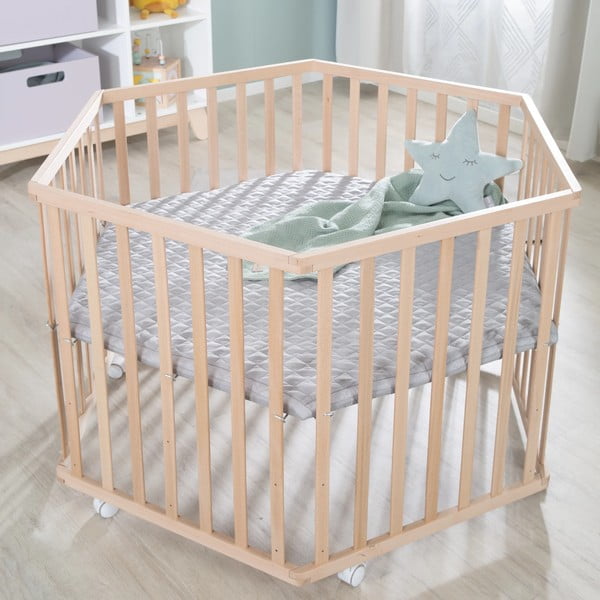 Кошара за игра от букова дървесина в естествен цвят 119x104 cm - Roba-image-1