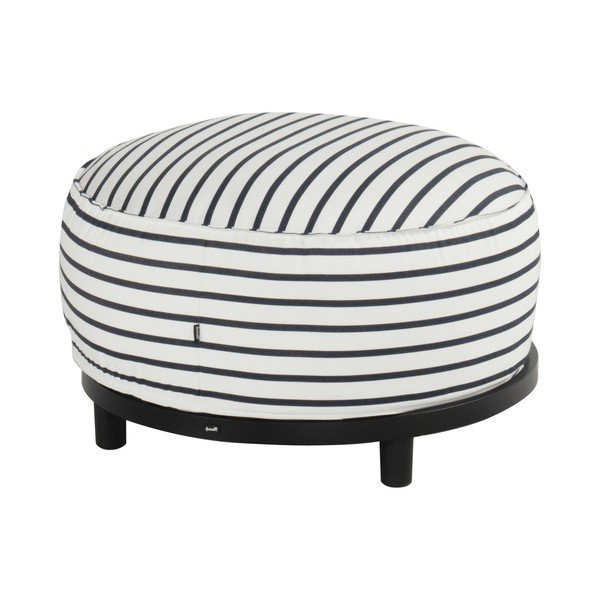 Бяла/синя градинска табуретка от плат Sunbrella Emma – Hartman-image-1