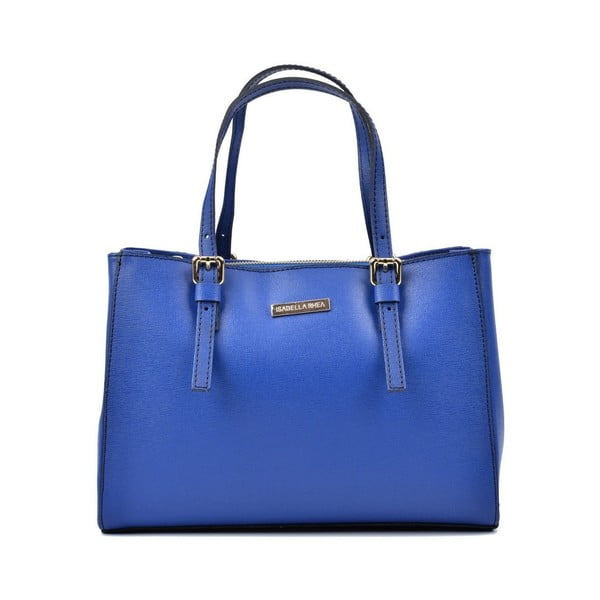 Синя кожена чанта Lilly - Isabella Rhea