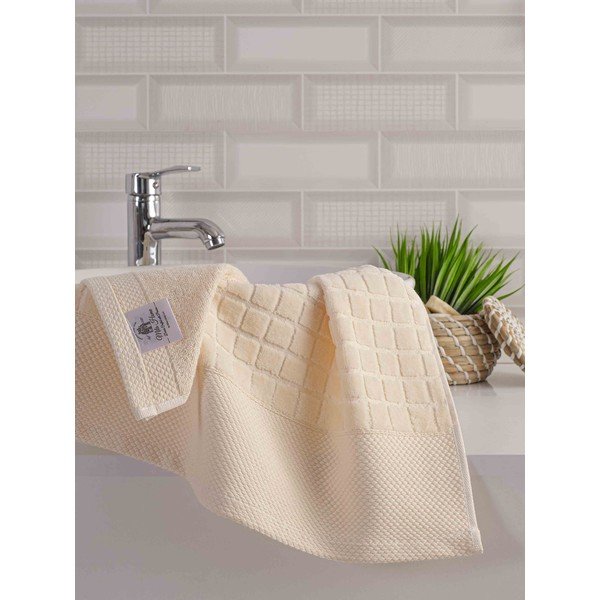 Бели памучни хавлии и кърпи за баня в комплект от 2 бр. от тери Square – Mila Home-image-2