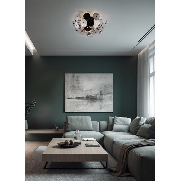 Матово черно таванно осветително тяло Discalgo - Trio-image-1