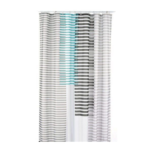 Sprchový závěs Lamara, šedý/modrý, 180x200 cm
