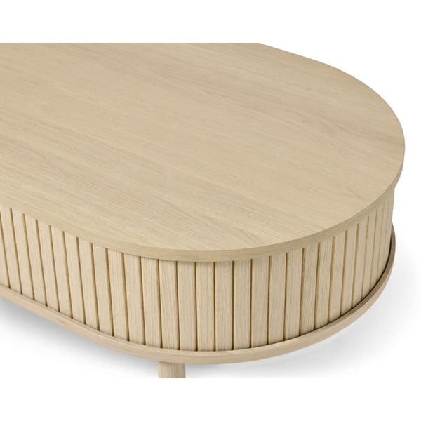 Масичка за кафе от декор от дъб  в естествен цвят 60x120 cm Meta – Unique Furniture-image-3