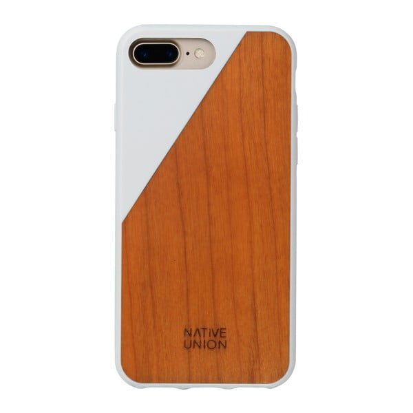 Бял калъф за мобилен телефон с дървени детайли за iPhone 6 и 6S Plus Clic Wooden - Native Union