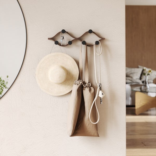 Стенна закачалка от масивно каучуково дърво в естествен цвят Montage – Umbra-image-4