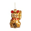 Стъклена  ръчно изработена коледна украса 11 cm Lucky Cat – Sass & Belle