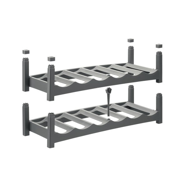 Сива пластмасова стойка за вино Vario - Rotho-image-3