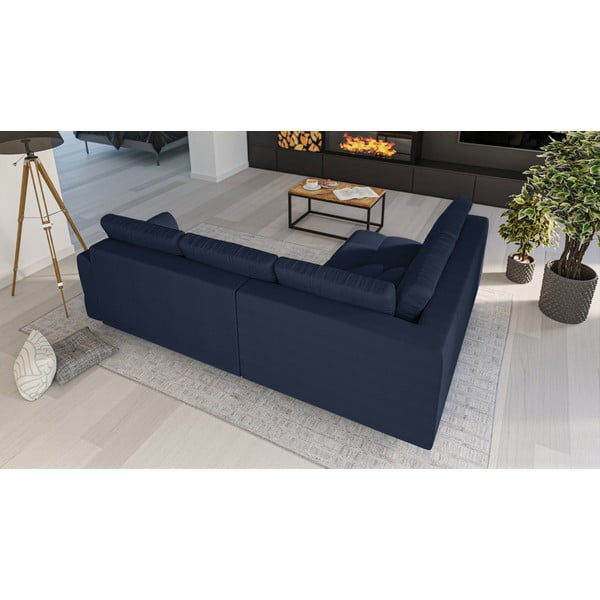 Тъмносин ъглов диван (ляв ъгъл) Ariella - Ropez-image-3