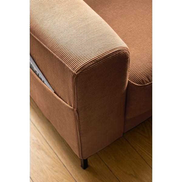 Оранжево/кафяво кресло от рипсено кадифе Lofty Lilly – Miuform-image-4