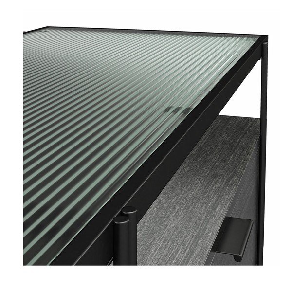 Черна маса за телевизор от дъб 140x50 cm Wainwright - Queer Eye-image-1