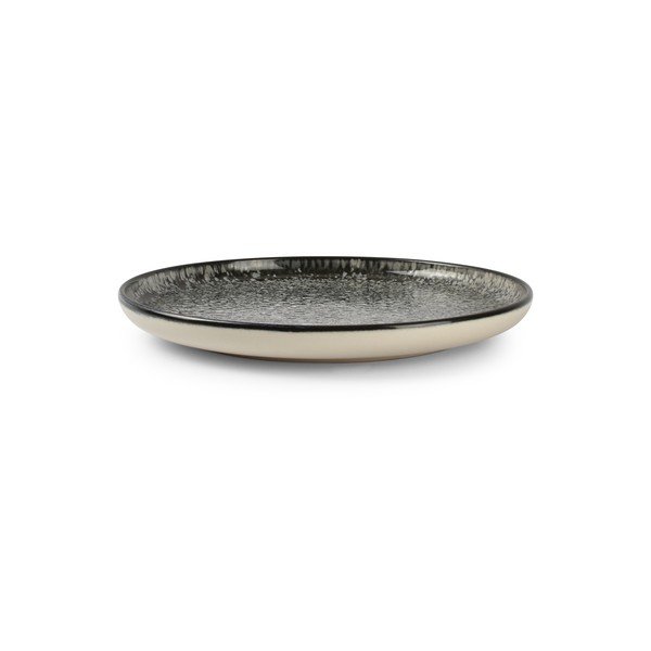 Черна/кремава десертна глинена чиния ø 20 cm Gravel – ONA-image-2