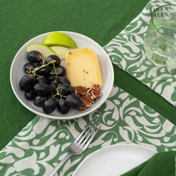 Ленена подложка за хранене 35x45 cm Evergreen Damask – Linen Tales-image-4