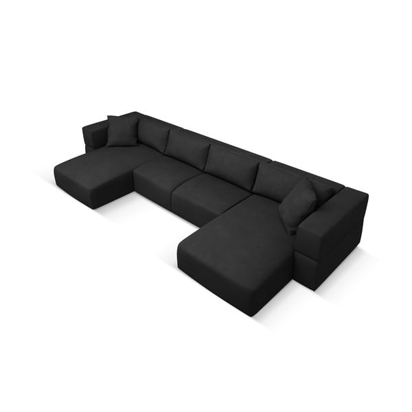 Черен ъглов U-образен диван Esther – Milo Casa-image-2
