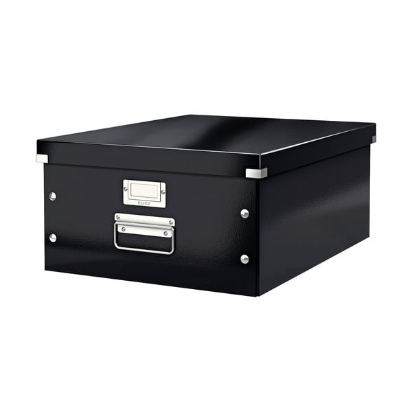 Черна картонена кутия за съхранение с капак 37x48x20 cm Click&Store – Leitz