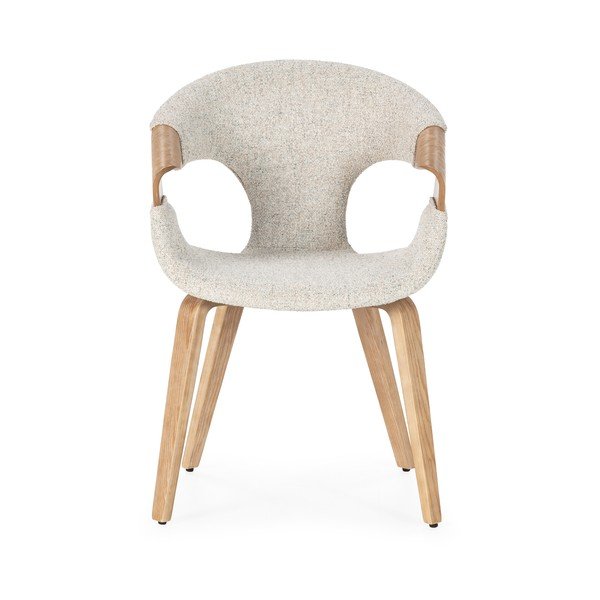 Бежови тапицирани трапезни столове в комплект с подлакътници 2 бр. Elif – MOME-image-2