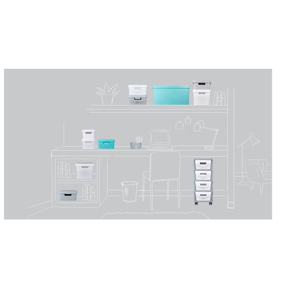 Пластмасовa подвижнa етажерка в бяло и сиво 29,5x65,5 cm Infinity – Curver-image-4