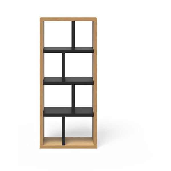 Етажерка за книги в дъбов декор в черен и естествен цвят 70x159 cm Berlin - TemaHome