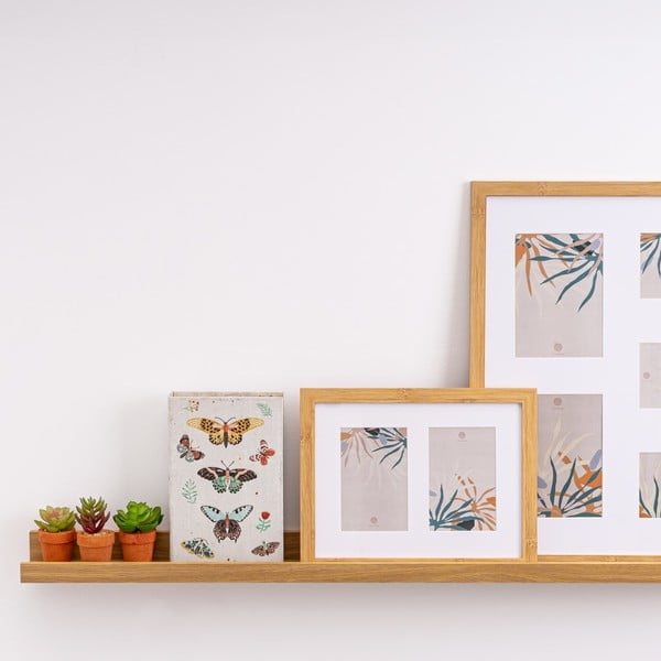 Рафт за картини от дъб в естествен цвят 100 cm – Casa Selección-image-1