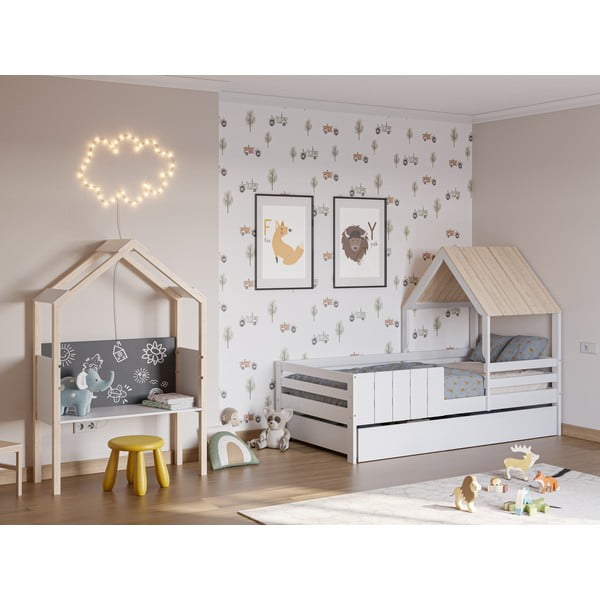 Бяло чекмедже за съхранение за детско легло 90x190 cm Valka – Marckeric-image-1