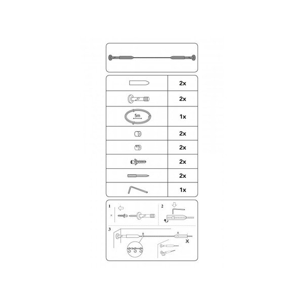 Метален разтегателен витражен прът Race - Gardinia-image-2