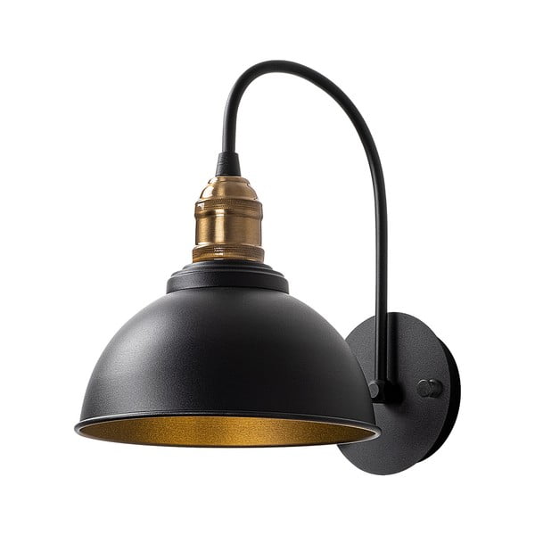 Черна стенна лампа ø 21 cm Varzan – Opviq lights