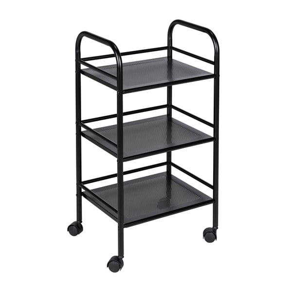 Черен метален подвижен стелаж 41x75 cm – Wenko-image-2