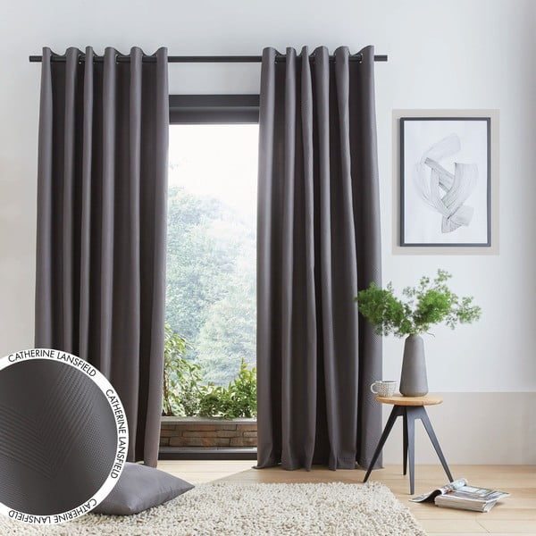 Сиви завеси в комплект от 2 бр. 229x168 cm Pinsonic - Catherine Lansfield-image-4