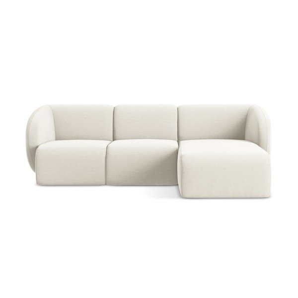 Бежов кадифен ъглов диван (десен ъгъл) Lani – Makamii