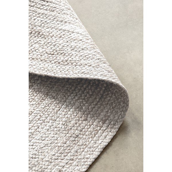 Бял двустранен ръчно изработен ютен кръгъл килим ø 140 cm Braided – Hanse Home-image-4