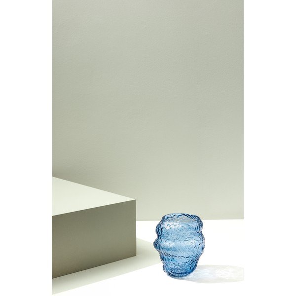 Светлосиня стъклена ръчно изработена ваза (височина 18 cm) Aurora – Hübsch-image-3