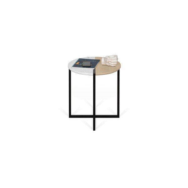 Кръгла масичка за кафе с дъбов плот ø 50 cm Sonata - TemaHome-image-4