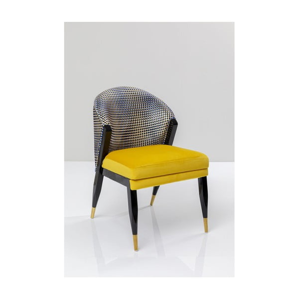 Кресло от жълто кадифе с шарка Mansion - Kare Design